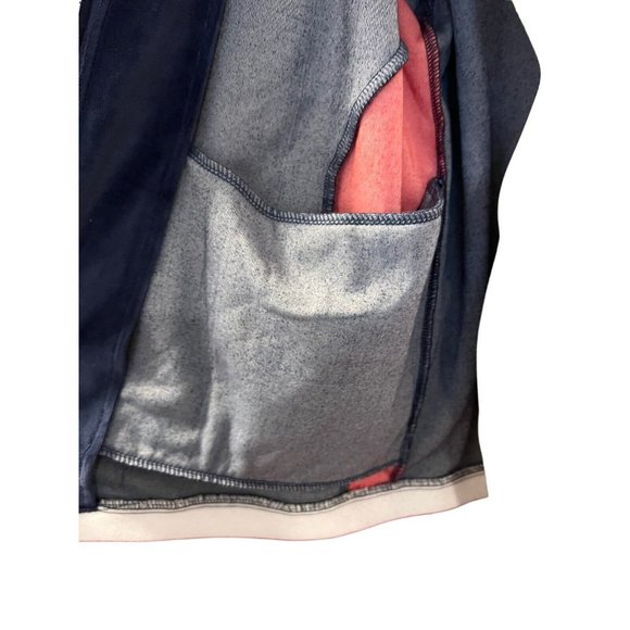 Majestic International Velour Track Suit Jacket Top Navy Red White Zipper NWT - Picture 13 of 13